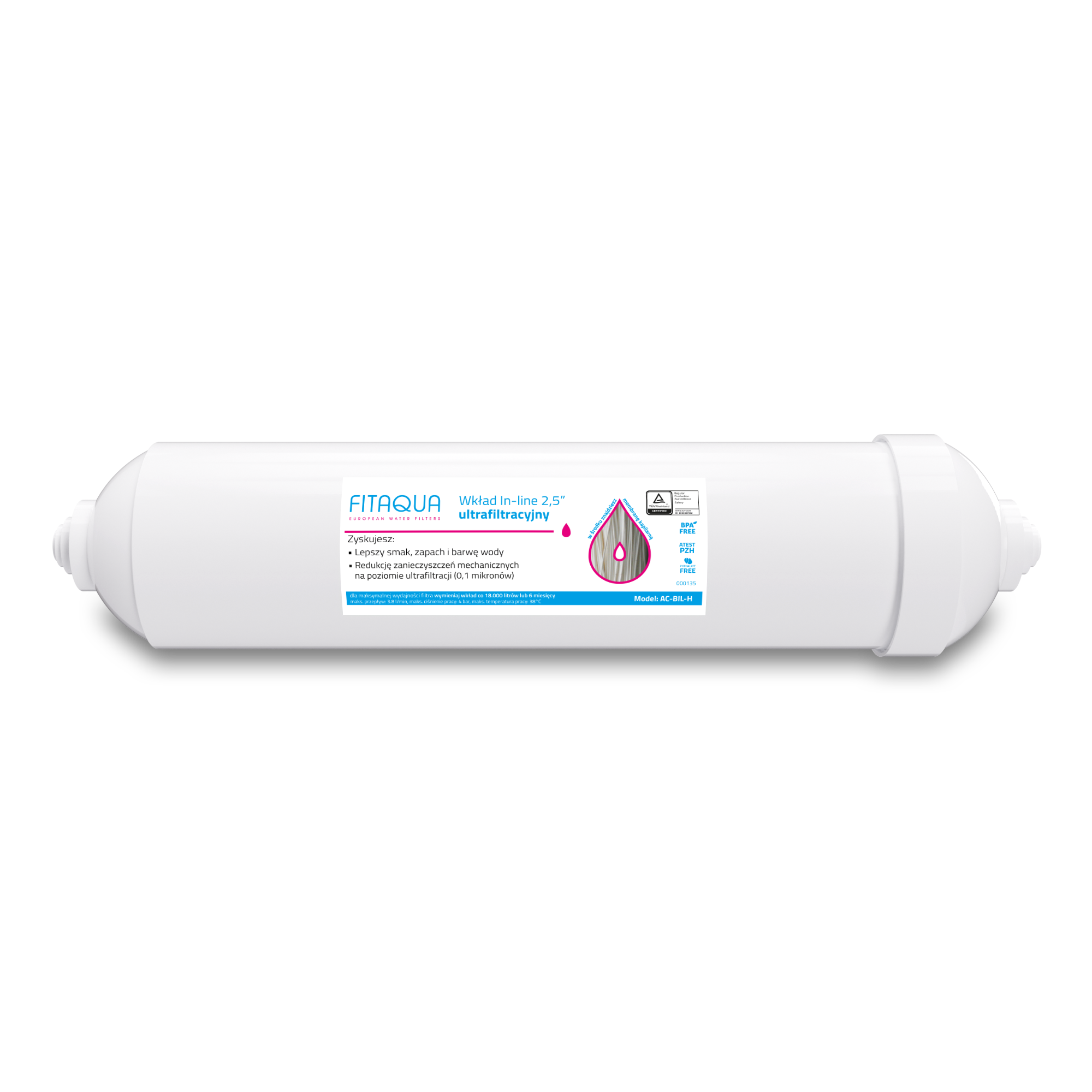 Membrana kapilarna 2,5" do filtrów wody Ultrafiltracja